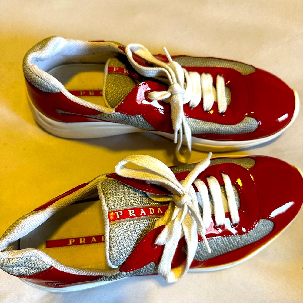 Red Patent Leather Prada Men’s Sneakers
